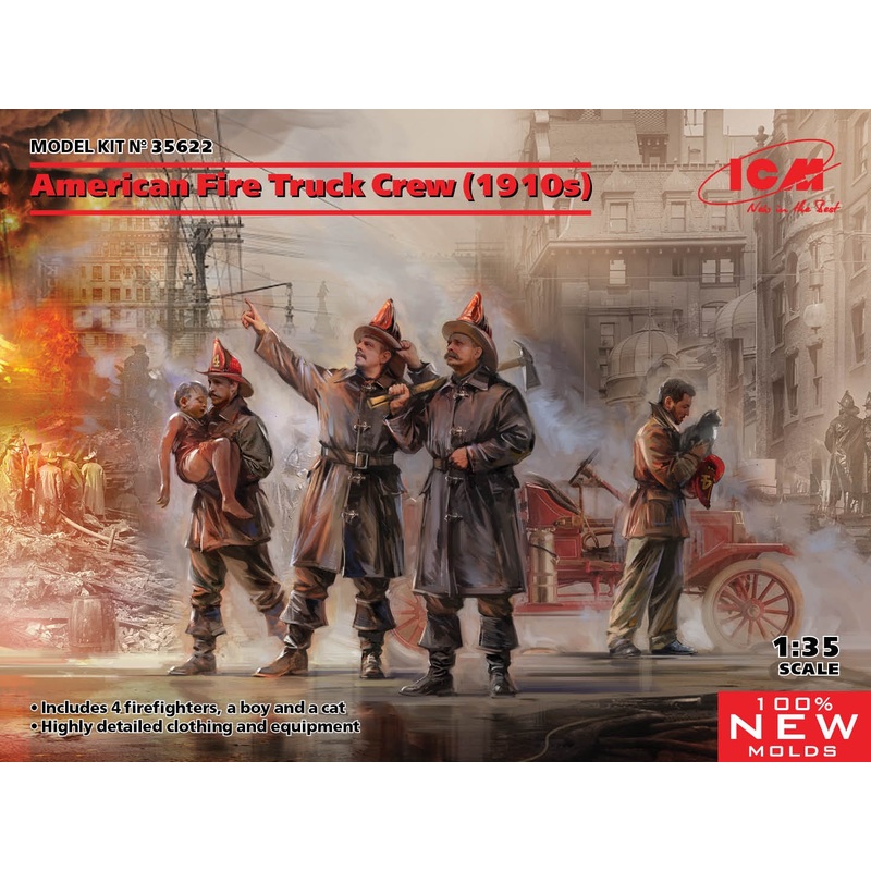 ICM - 1/35 American Fire Truck Crew (1910s)