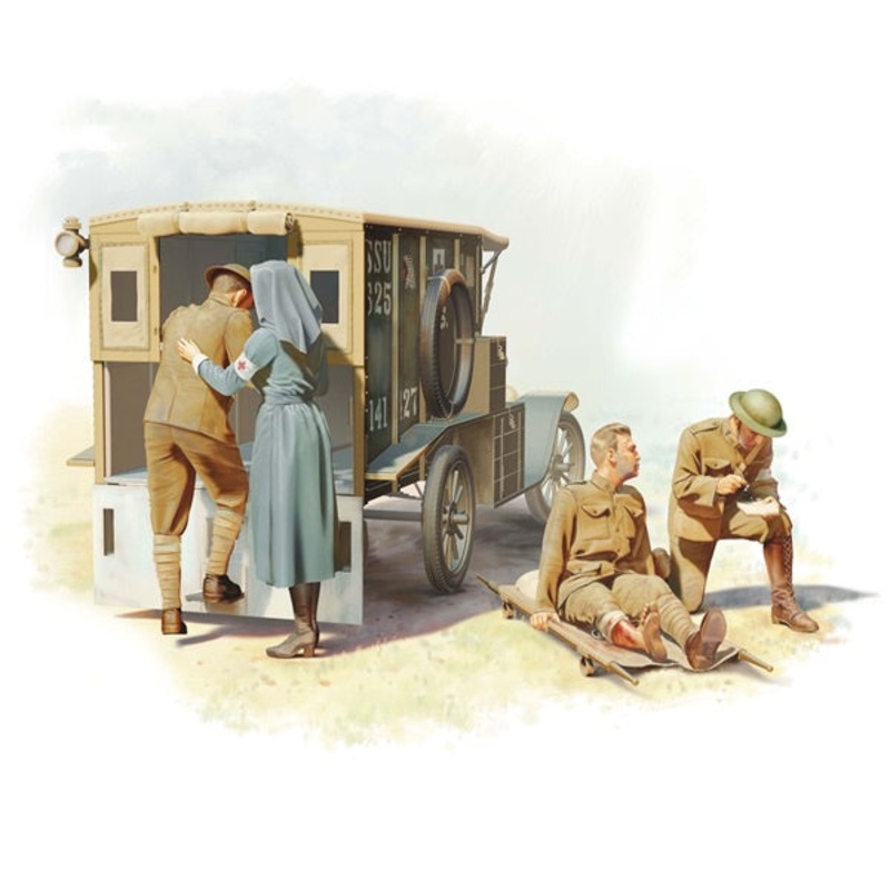 ICM - 1/35 Model T 1917 Ambulance With Medical Personnel