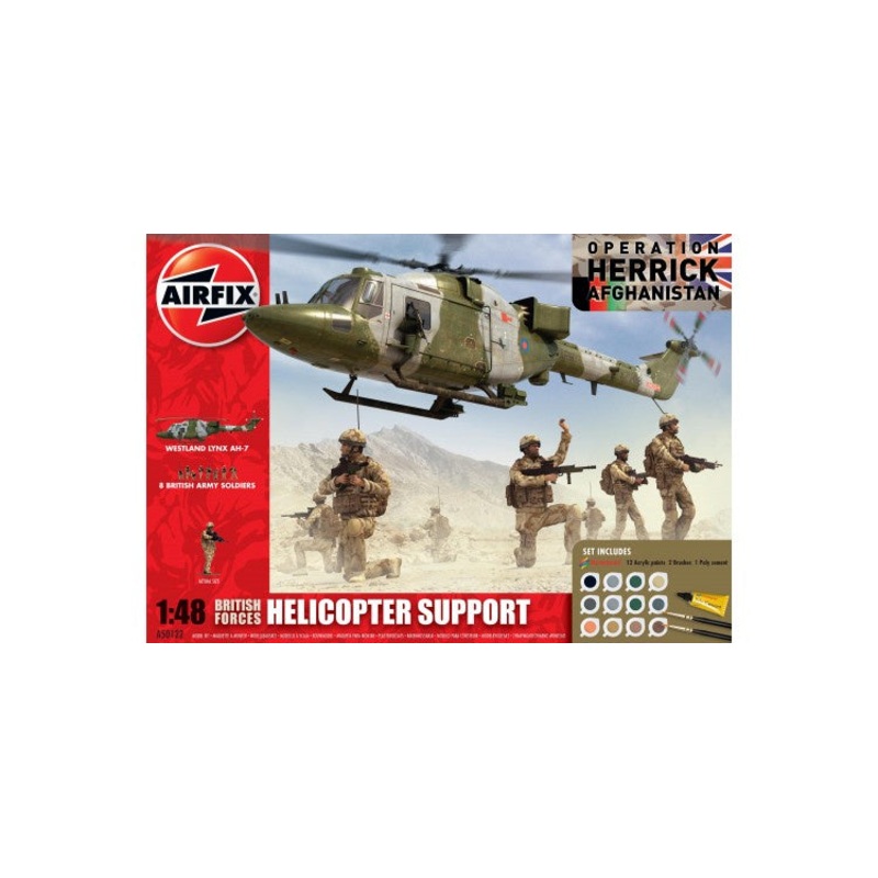 Airfix - 1/48 British Forces Helicopter Support (Set Incl.Paint)