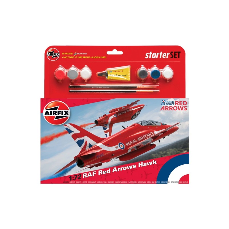 Airfix - 1/72 RAF Red Arrows Hawk (Starter Set Incl.Paint) (A55202B)
