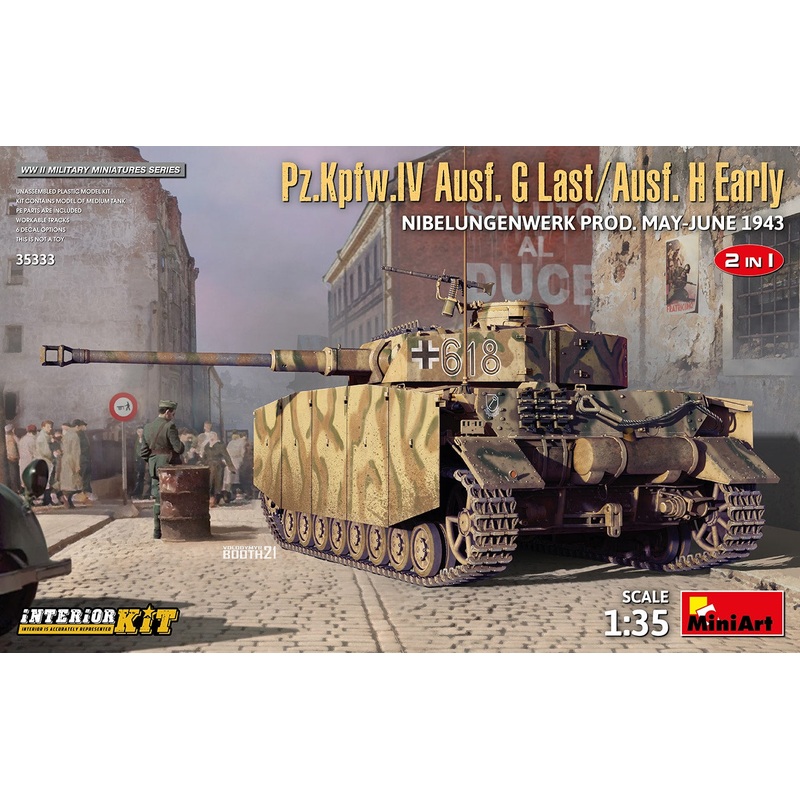 Miniart - 1/35 Pz.Kpfw.IV Ausf. G-Last/H 2in1 w/ Interior