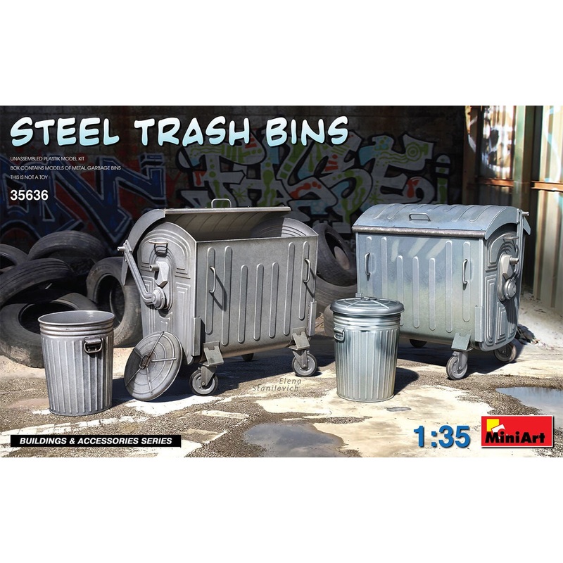 Miniart - 1/35 Steel Trash Bins