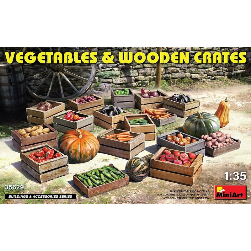Miniart - 1/35 Vegetables & Wooden Crate