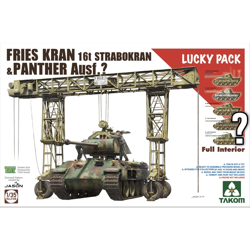 Takom - 1/35 FRIES KRAN 16t Strabokran 43/44 + Panther Full Interior