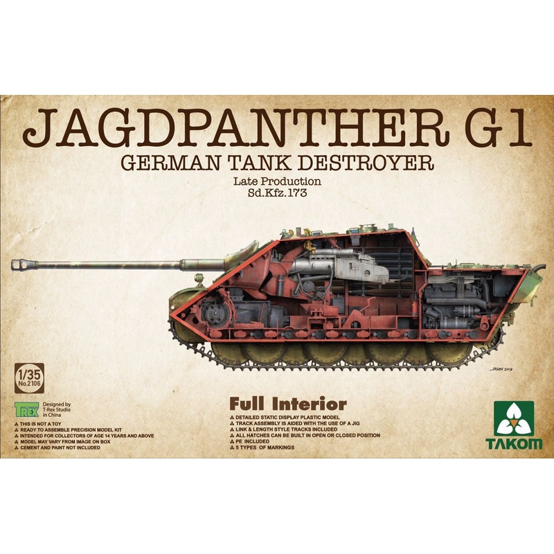 Takom - 1/35 Jagdpanther G1 Late Production Sd.Kfz.173