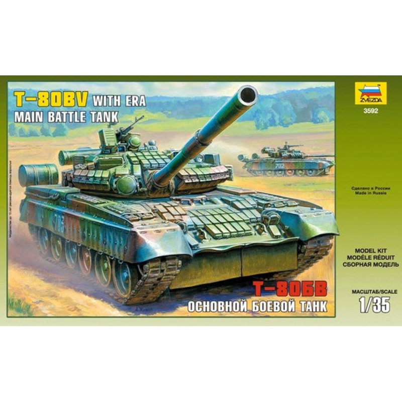 Zvezda - 1/35 T-80BV Russian Main Battle Tank with ERA