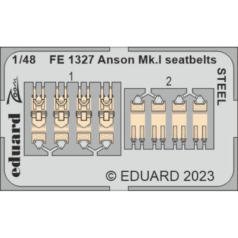 Eduard - 1/48 Anson Mk.I Seatbelts STEEL (Color photo-etched)(for Airfix) FE1327