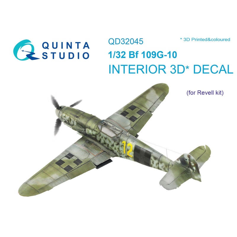 Quinta Studio QD32045 - 1/32 Bf 109G-10  3D-Coloured Interior (for Revell)