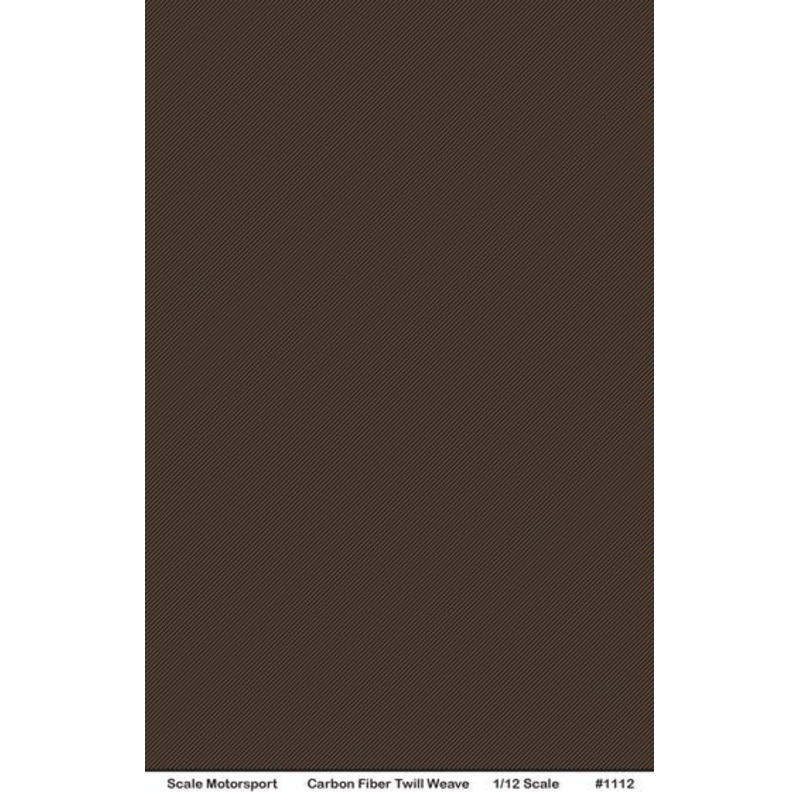 Scale Motorsport - Carbon Fiber Decal - Twill Weave Black on Bronze Met. 1/12th (1112)