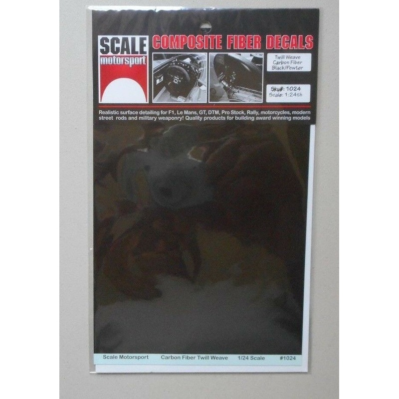 Scale Motorsport - Carbon Fiber Decal - Twill Weave Black on Pewter 1/24th (1024)