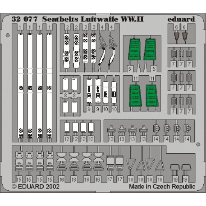 Eduard - 1/32 Seatbelts Luftwaffe WWII (Color Photo-etched) 32507
