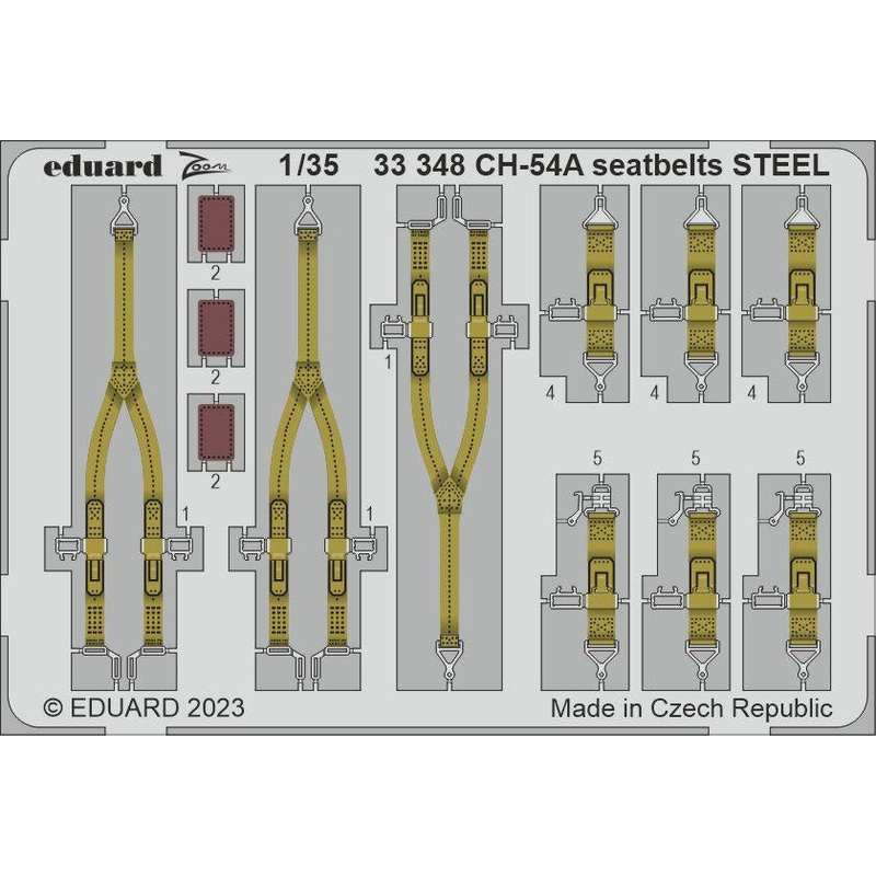 Eduard - 1/35 CH-54A Seatbelts STEEL (Color photo-etched)(for ICM) 33348