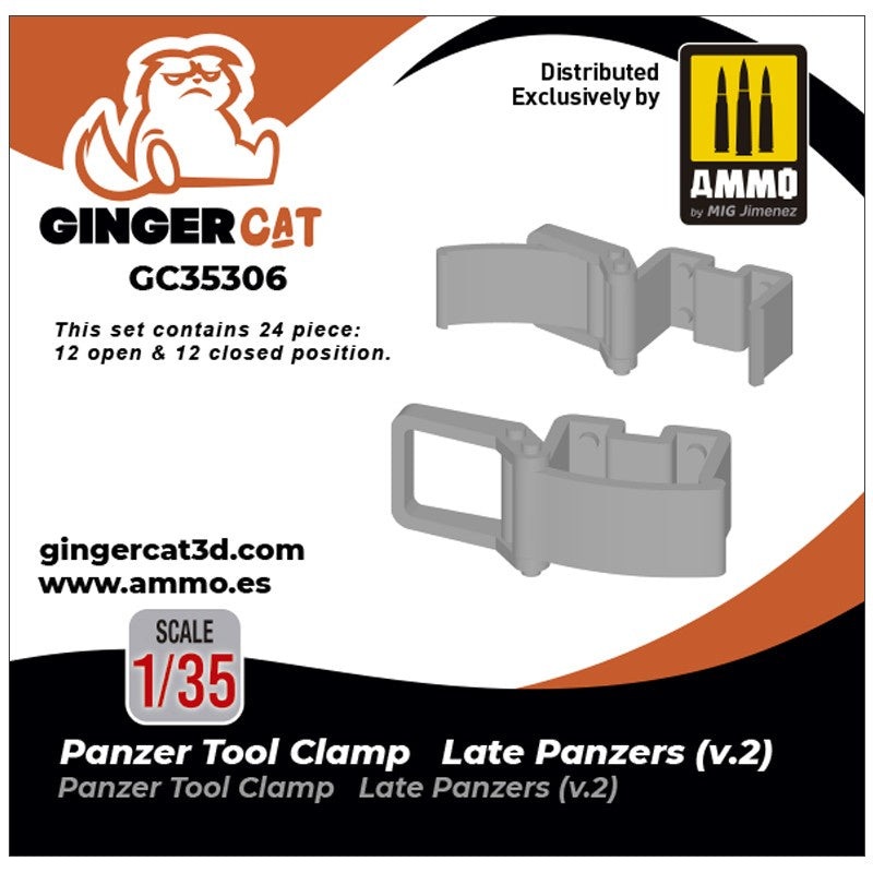 Gingercat - 1/35 Panzer Tool Clamp - Late Panzers Version 2 (24pcs)
