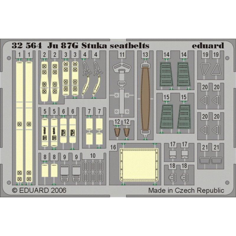 Eduard - 1/32 Ju 87 Stuka Seatbelts (Color photo-etched) (for Hasegawa) 32564