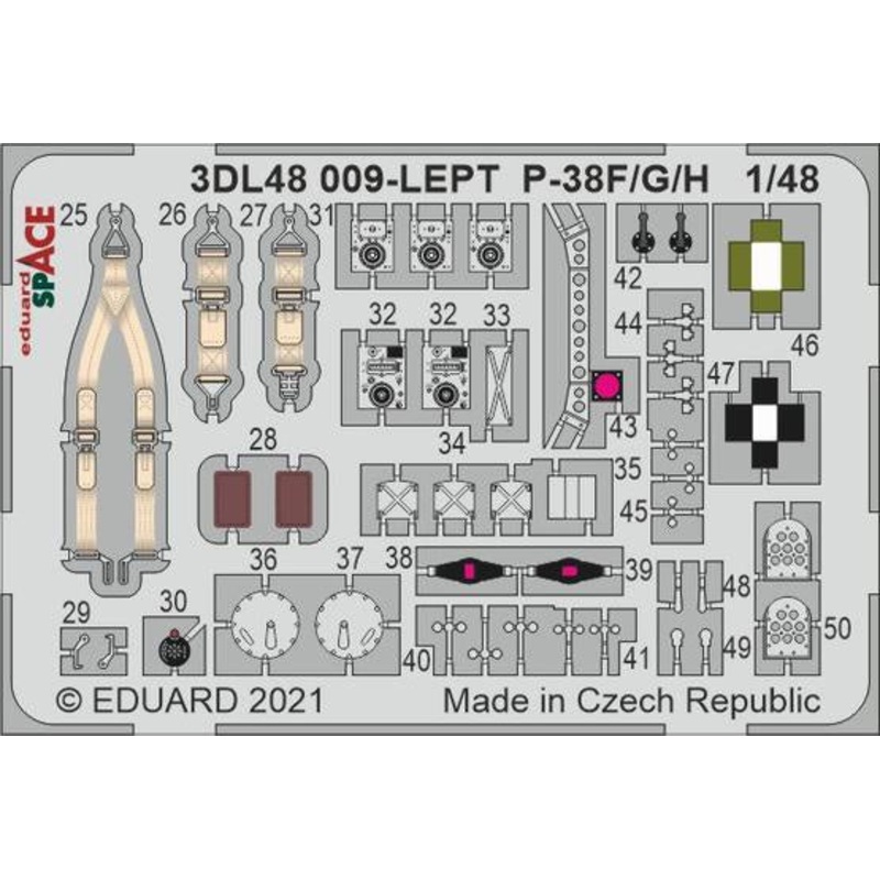 Eduard - 1/48 P-38F SPACE set (for Tamiya) 3DL48009