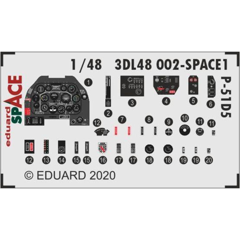 Eduard - 1/48 P-51D-5 SPACE set (for Eduard) 3DL48002