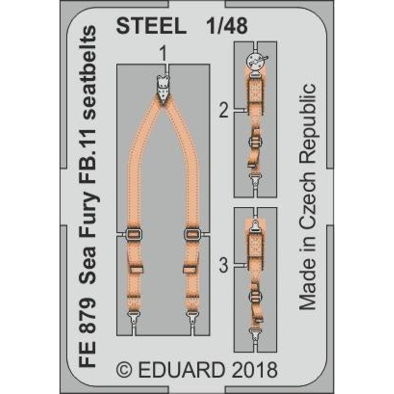 Eduard - 1/48 Sea Fury FB.11 Seatbelts STEEL (Color Photo-etched)(for Airfix) FE879