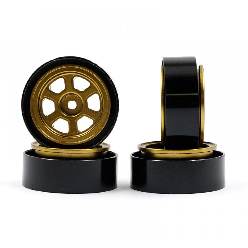 Yeah Racing - Alum. Cnc 6 Spoke Beadlock Rim Set Gold
