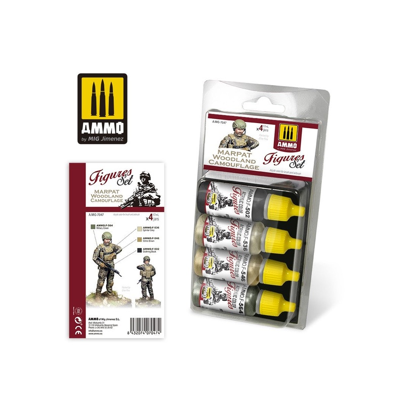 AMMO - 7047 Marpat Woodland Camouflage Figures (Paint Set)
