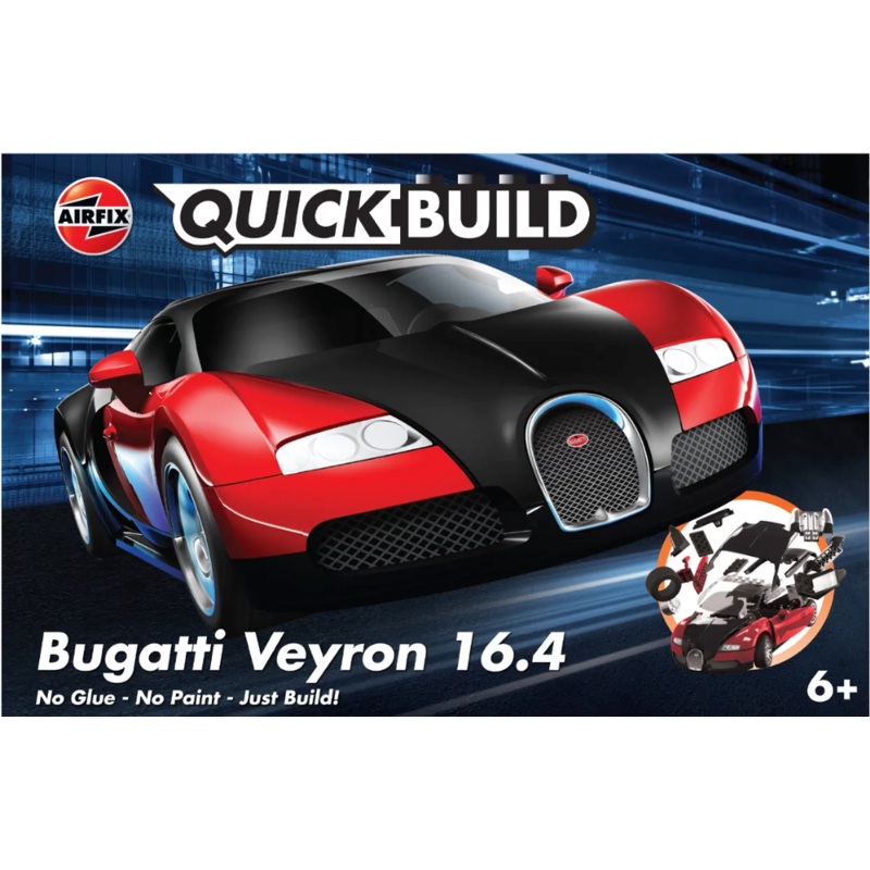 Airfix - Bugatti Veyron (Blk &Red) (QUICK BUILD)