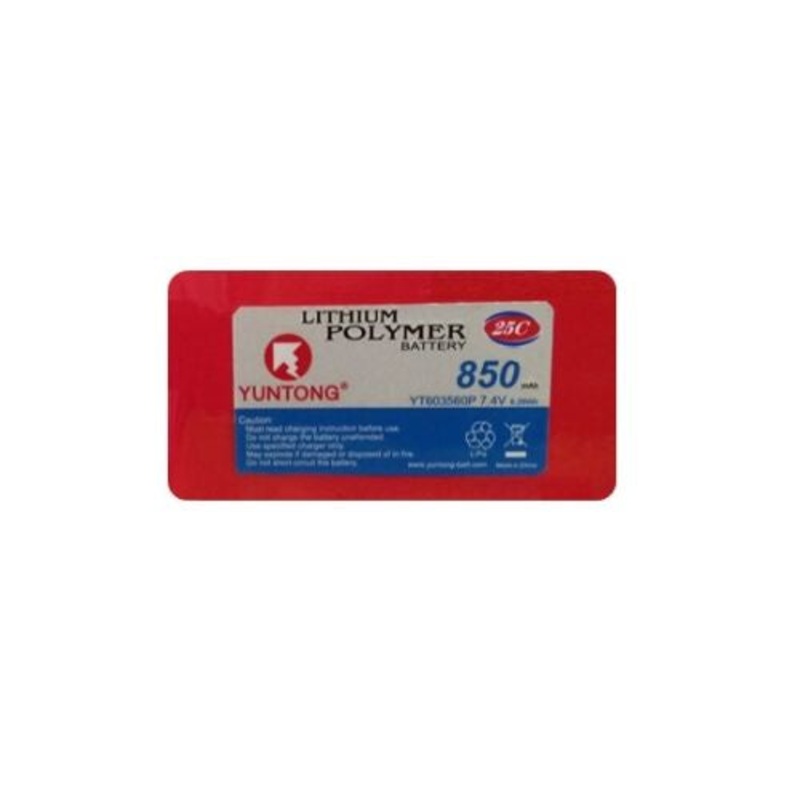 Yuntong - 7.4V Battery 850mAH Lipo 25C (JST)