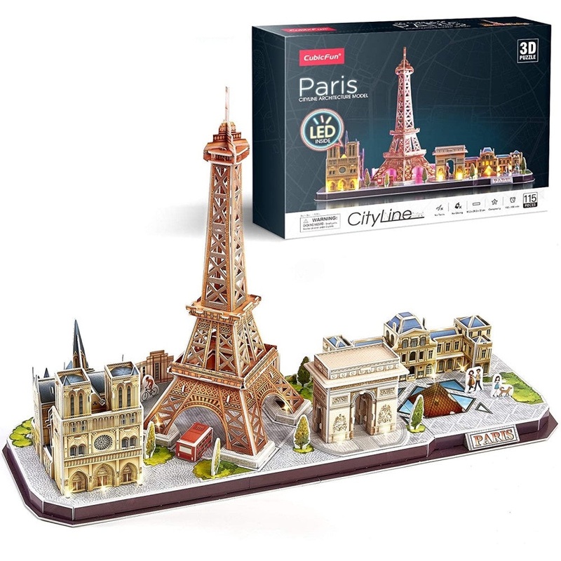 Cubic Fun - Paris City Line w/ LED Unit (155pcs) (3D)