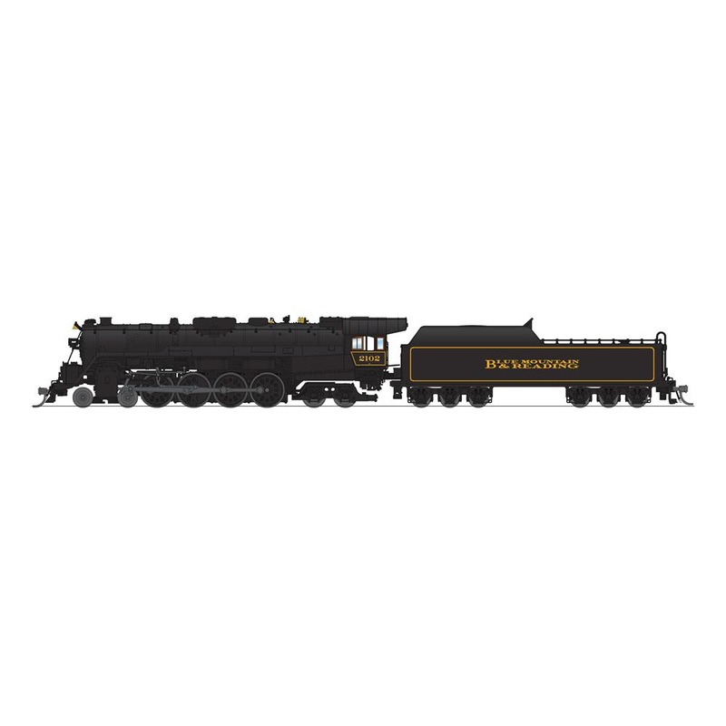 BLI 7408 N Scale 4-8-4 T1 Steam Locomotive Blue Mountain & Reading 2102 with Paragon4 DCC