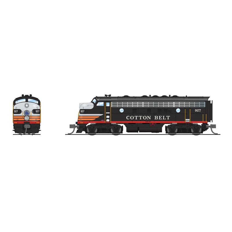 BLI 9250 N Scale EMD Diesel F7AB Cotton Belt SSW 927/928 Paragon4 (Sound/DC/DCC/Unpowered B)