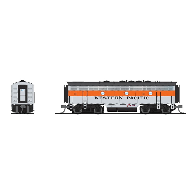 BLI 9286 N Scale EMD Diesel F7B Western Pacific WP 916-C Stealth (DCC Ready)