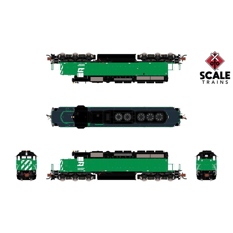 ScaleTrains 33788 Rivet N Scale EMD SD40-2 Burlington Northern BN 7048