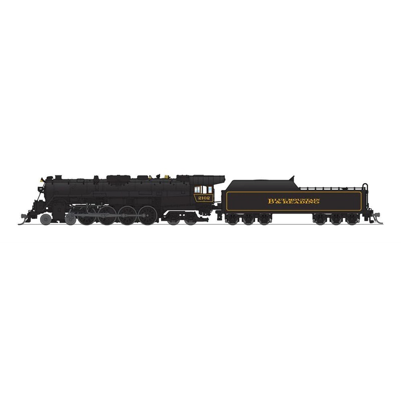 BLI 8246 N Scale 4-8-4 T1 Steam Locomotive Reading, Blue Mountain & Northern RBMN 2102 Stealth - DC