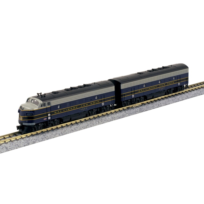 KATO 106-0428LS N Scale EMD F7A-B Set Baltimore & Ohio 4503/5493 DCC & Sound