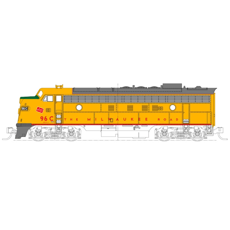 KATO 176-2303 N Scale Milwaukee Road "Olympian Hiawatha Post 1955" EMD FP7A #96C - DC